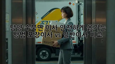 담양 수북면 이사, 안전하게 옮기는 방법! 포장이사 vs 일반이사 비교